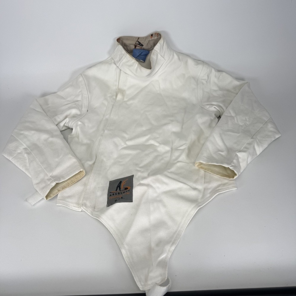 Absolute Fencing Boy's Jacket Cotton AF 21005 RH Size 32 Front Zip Stretch Back